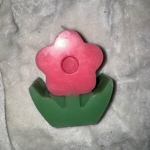 Pink and Green Flower Candle